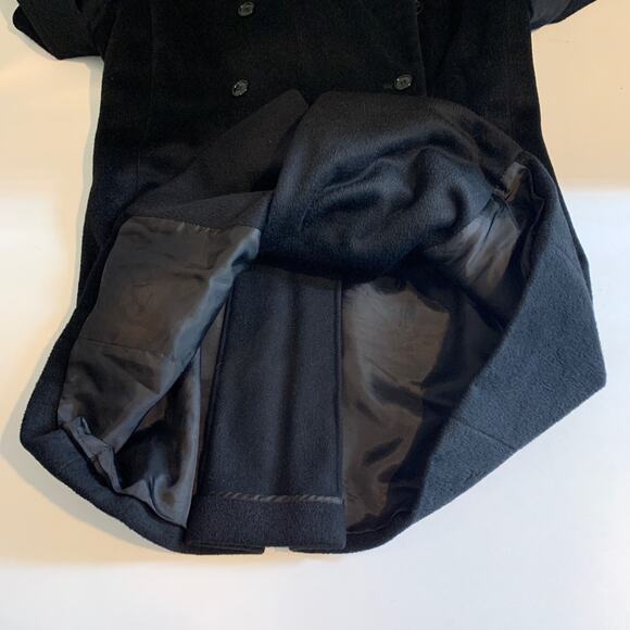 Saks Fifth Avenue Peacoat Womens 10 Black Fleece Shoulder Pads Outerwear Blazer - Picture 10 of 12